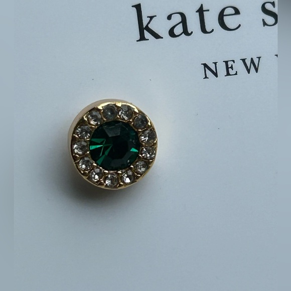 Sold- Kate Spade You’re A Gem Pave Halo Studs In Emerald Green Colour New - Picture 7 of 9